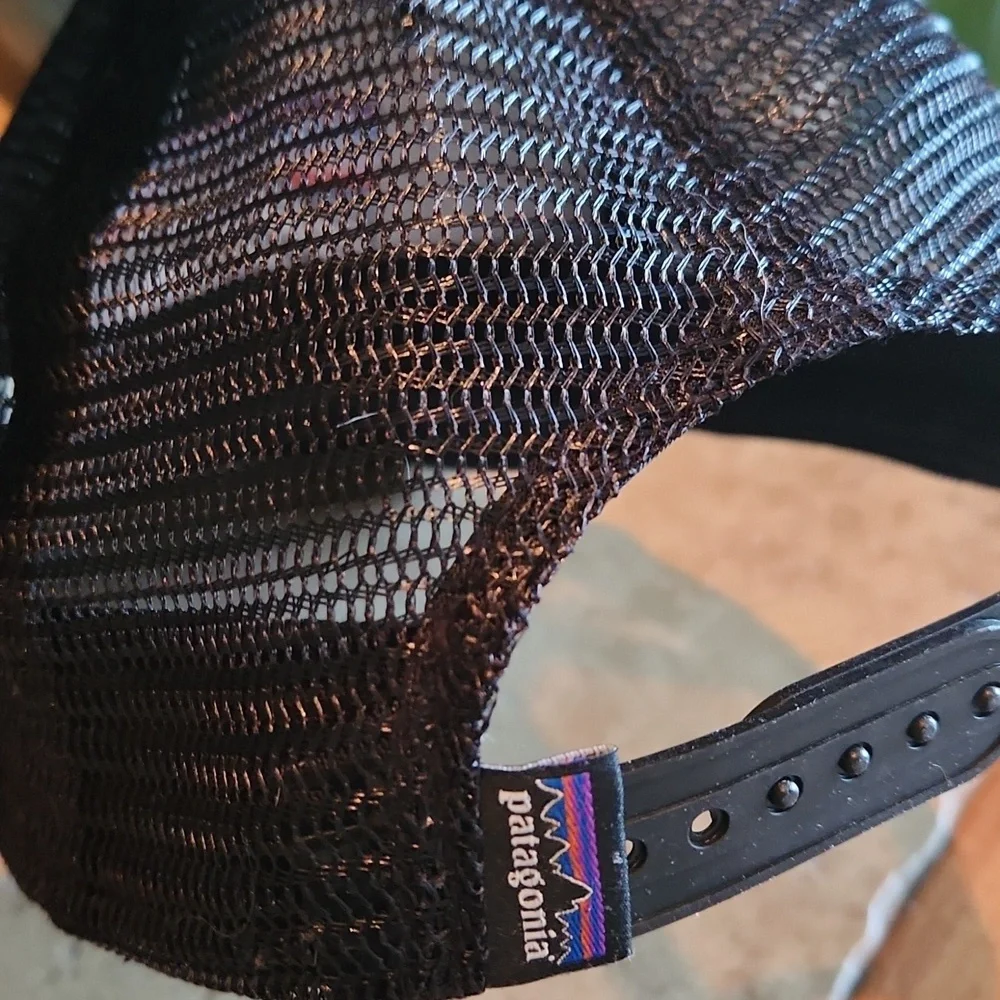 Patagonia Black Cap with Colorful Mountain Design Unisex